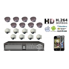 High Definition 16 Camera CCTV Kit 600TVL Varifocal Vandal Proof All-weather IR 30M Cameras accessed by Mobile and Internet